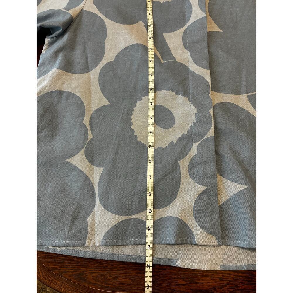 Marimekko Ruoste Unikko Button Down Blouse in Blue Poppy Women's 40 Large - Picture 7 of 8